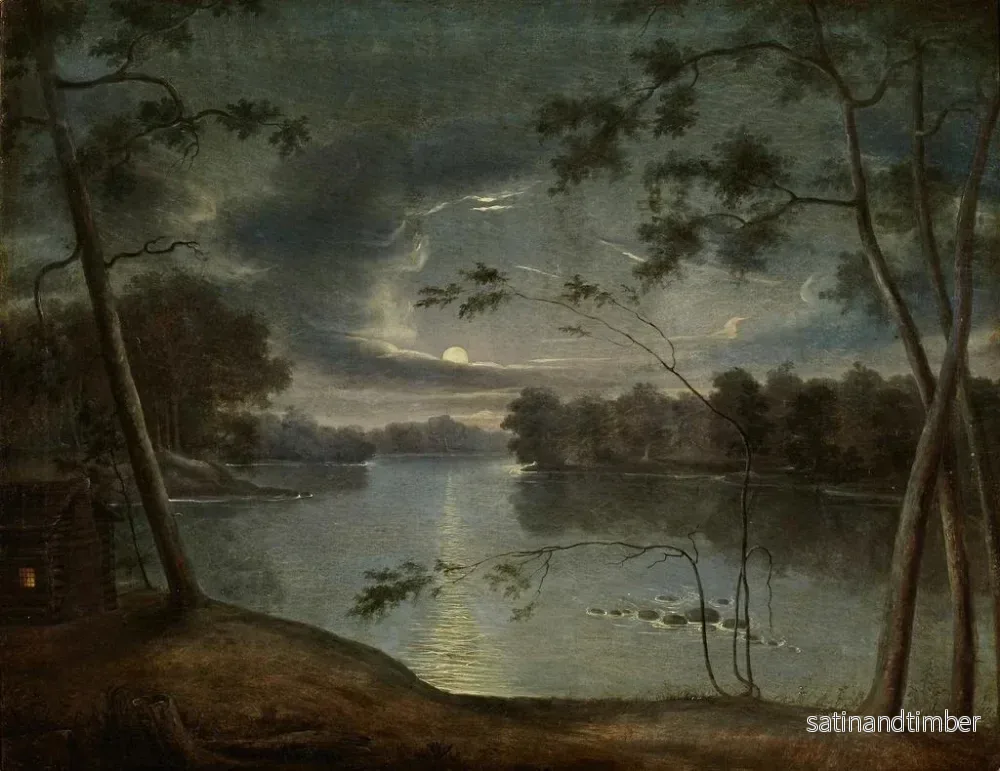 Reproduktion av målningen Landskapsbild natt - George Winter - Bild 2