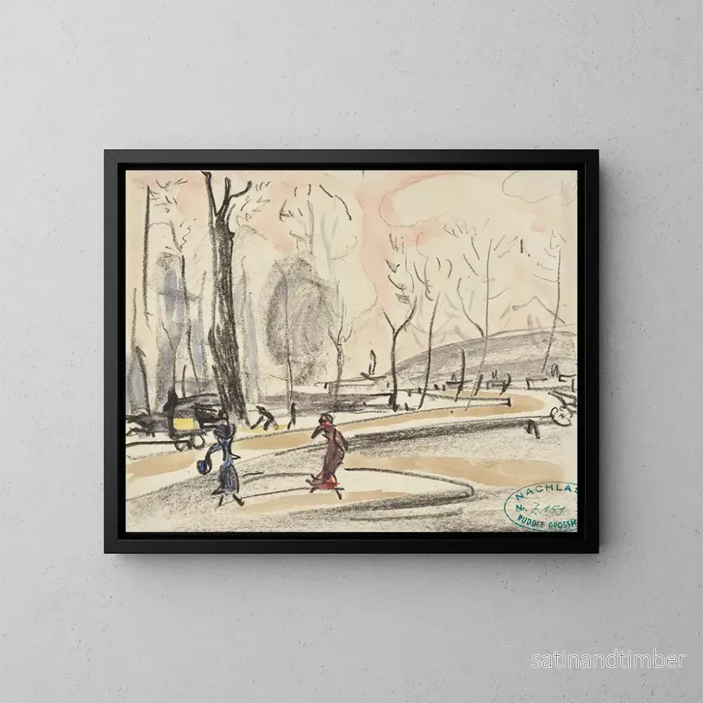 Reproduktion av målningen Rue en automne - Rudolf Grossmann