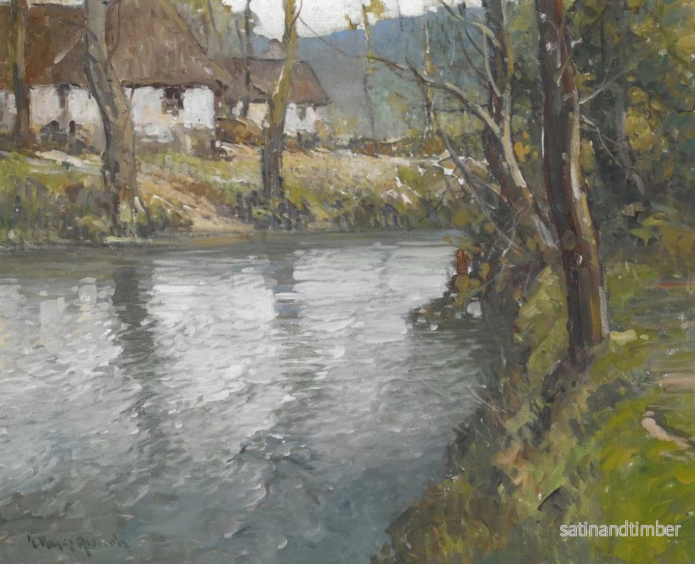 Reproduktion av målningen av grå dag i Normandie - George Ames Aldrich - Bild 2