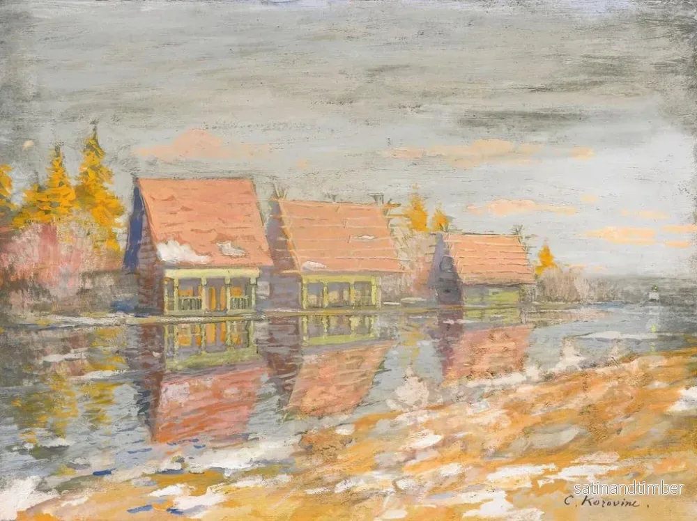 Reproduktion av målningen Datchas vid floden - Konstantin Alexeïevitch Korovine - Bild 2