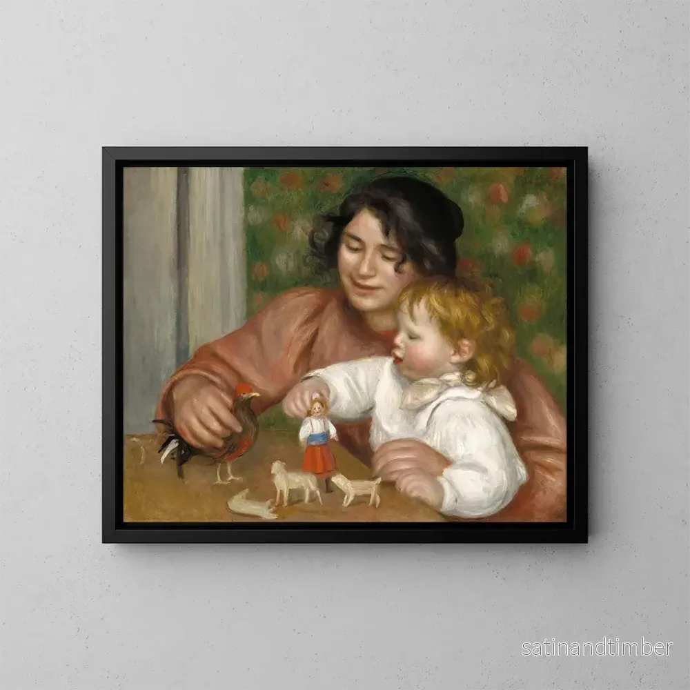 Reproduktion av målningen Barn med leksaker, Gabrielle och konstnärens son Jean - Pierre-Auguste Renoir