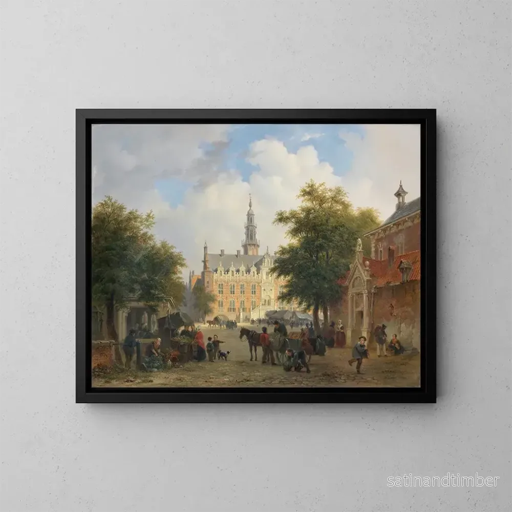 Reproduktion av målningen Scène de rue à Amsterdam – Bartholomeus Johannes van Hove Reproduktion av målningen Scène de rue à Amsterdam – Bartholomeus Johannes van Hove