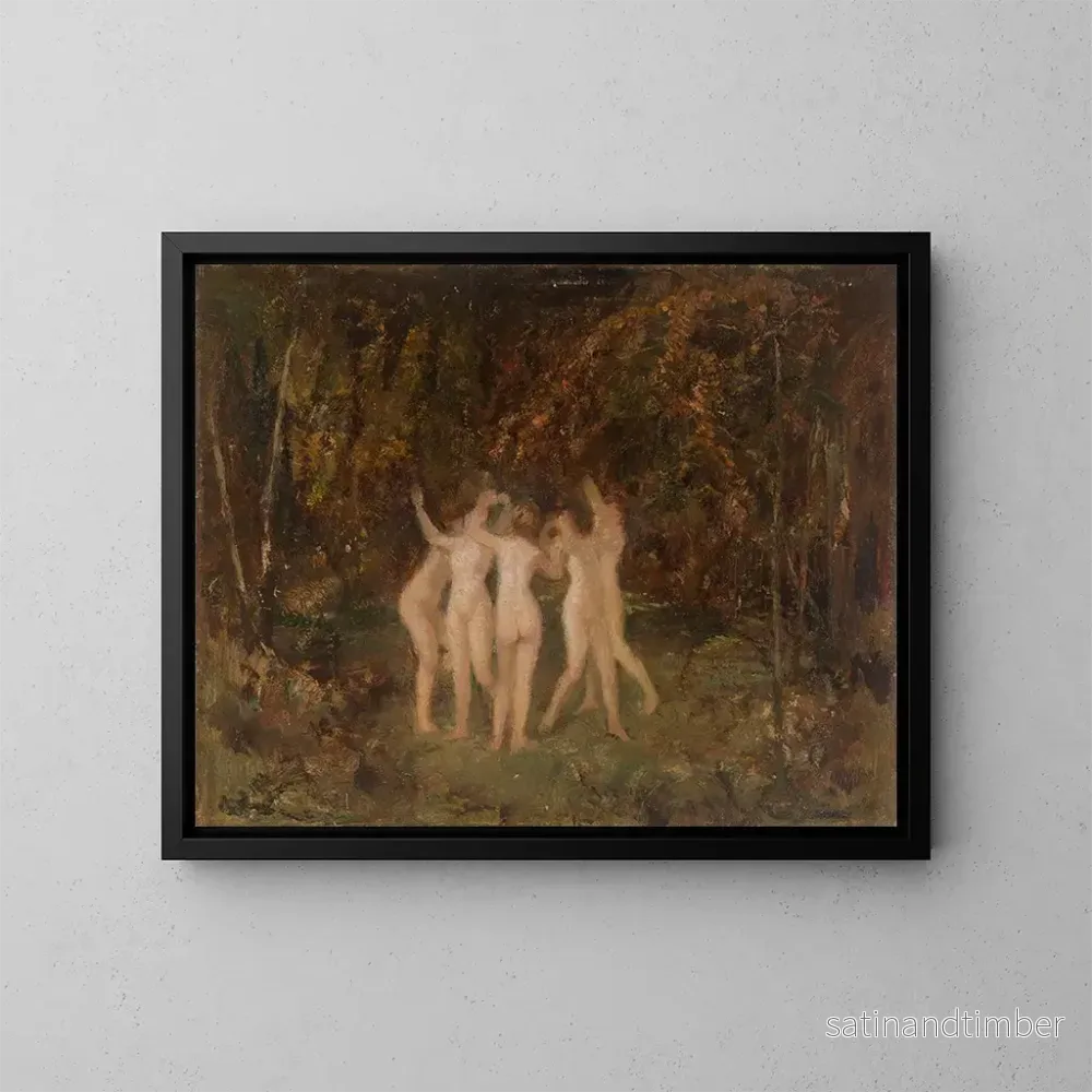 Reproduktion av målningen Nymphe dans la forêt - Hippolyte Boulenger