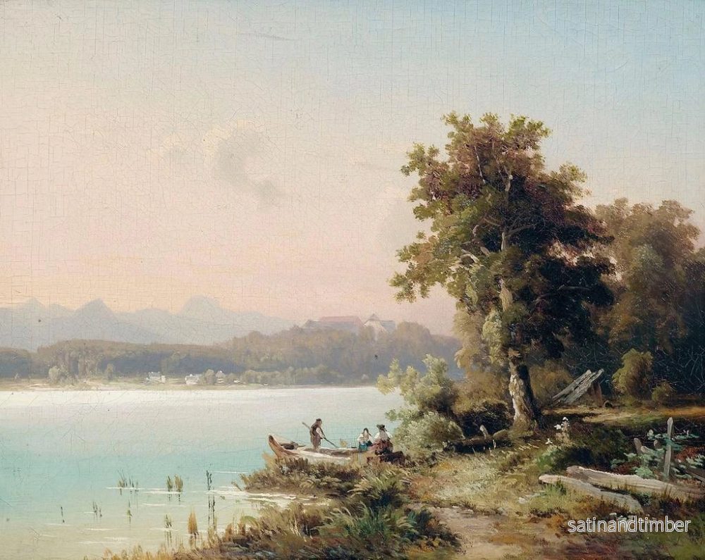 Reproduktion av målningen Partien vid Chiemsee med utsikt över Herrenön tidigt på morgonen - Wilhelm Lichtenheld - Bild 2