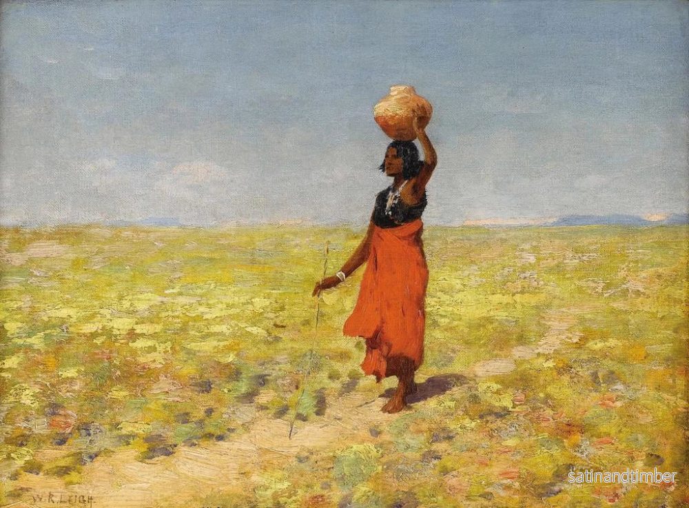 Reproduktion av målningen Fille hopi blind återvändande från en vattenhål i öknen - William Robinson Leigh - Bild 2
