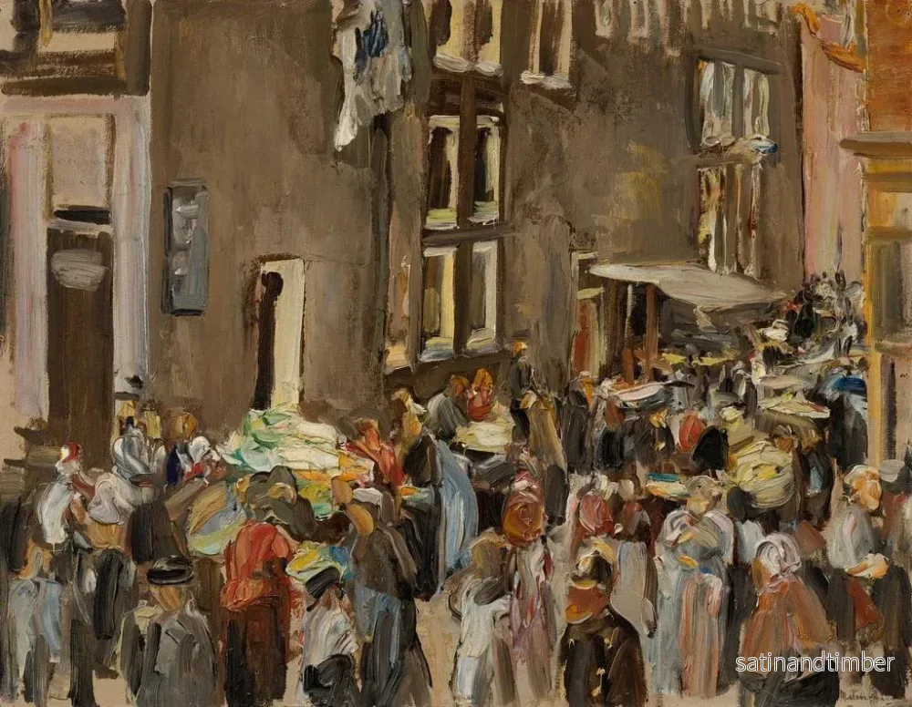 Reproduktion av målningen Rue des Juifs à Amsterdam, hörn av Uilenburgersteeg och Jodenbreestraat - Max Liebermann - Bild 2