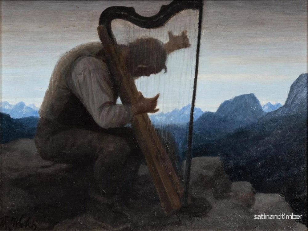 Reproduktion av målningen Bön med harpa - Thomas Walch - Bild 2