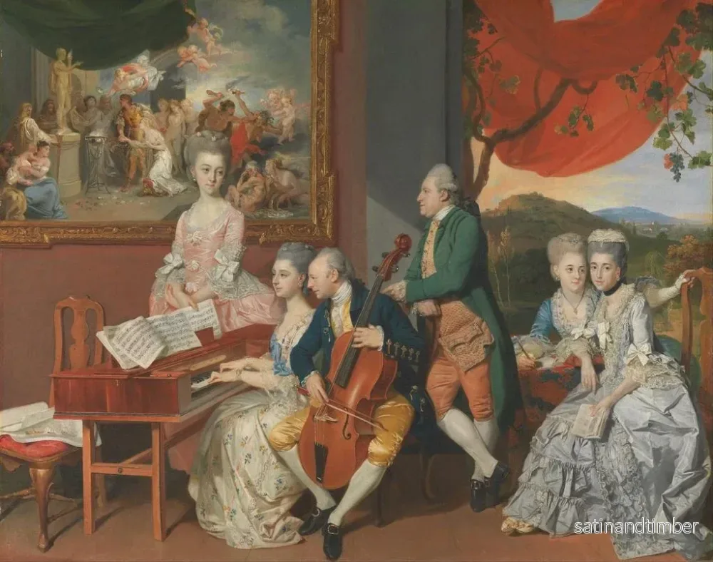 Reproduktion av målningen La famille Gore avec George, 3e comte Cowper - Johan Joseph Zoffany - Bild 2