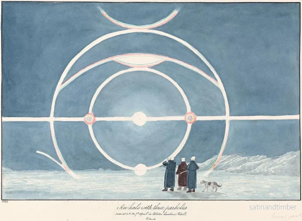 Reproduktion av målningen Halo med tre parhelier, vinterhamn, Melvilleön - Charles Hamilton Smith - Bild 2