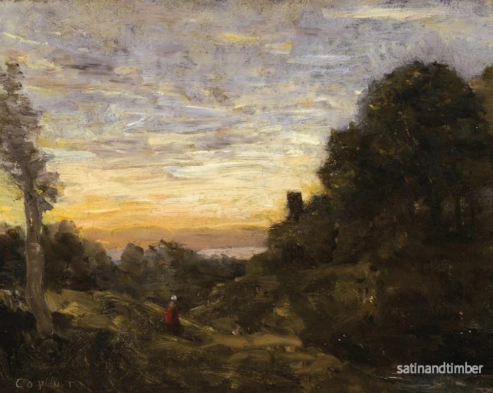 Reproduktion av målningen La tour dans les arbres - Jean-Baptiste-Camille Corot - Bild 2