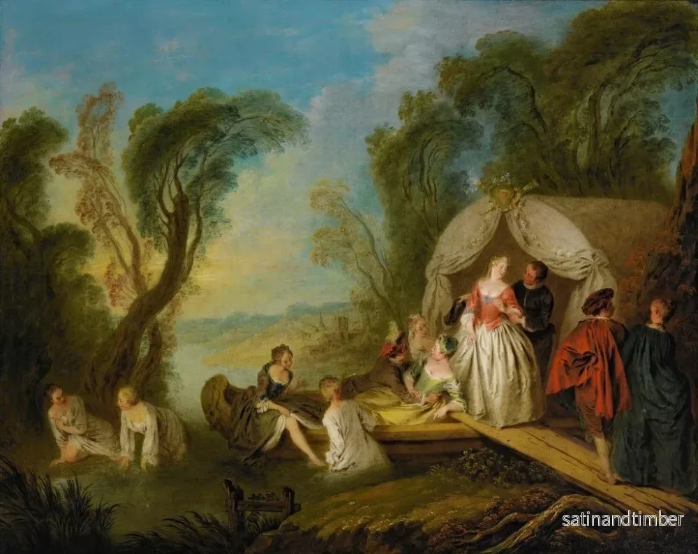Reproduktion av målningen Fête galante: La barque de plaisir - Jean-Baptiste Pater - Bild 2