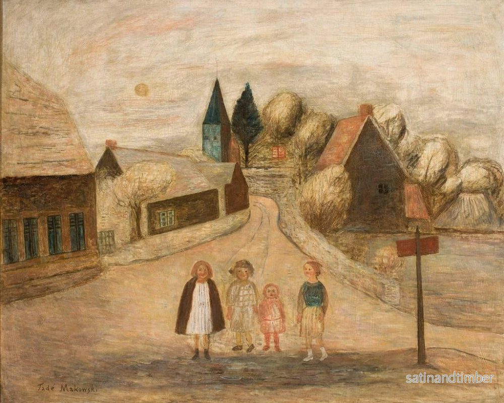 Reproduktion av målningen av det normandiska landskapet i Breuilpont - Tadeusz Makowski - Bild 2