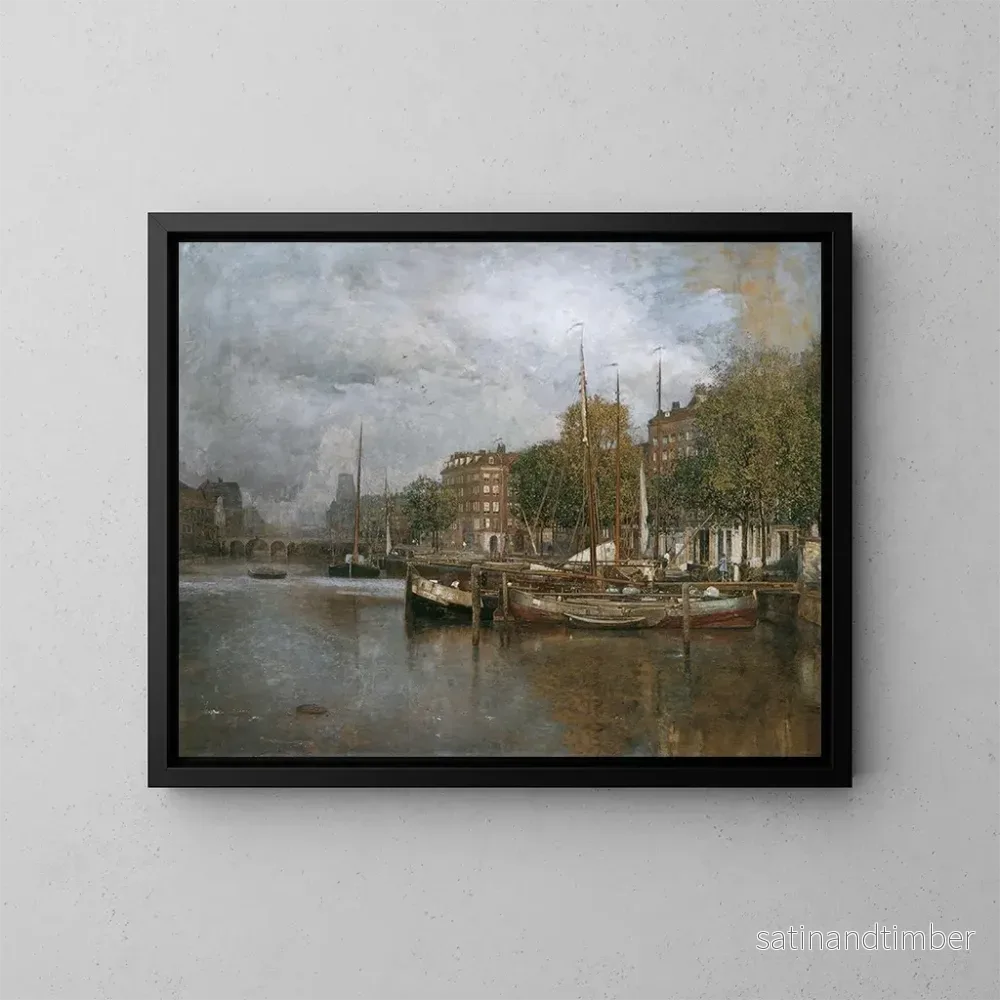 Reproduktion av målningen Canal à Rotterdam – Robert Russ Reproduktion av målningen Canal à Rotterdam – Robert Russ