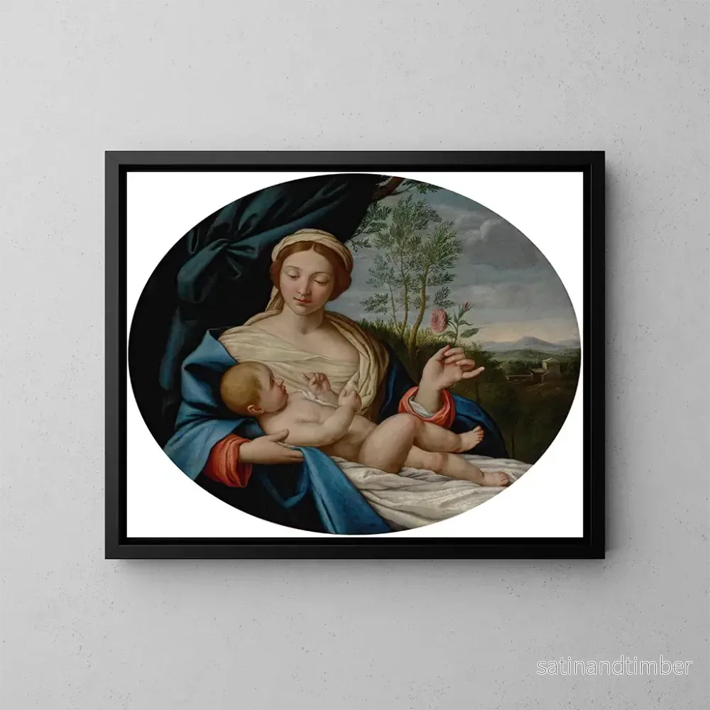 Reproduktion av målningen Vierge à l'Enfant med rosen - Giovanni Battista Salvi da Sassoferrato