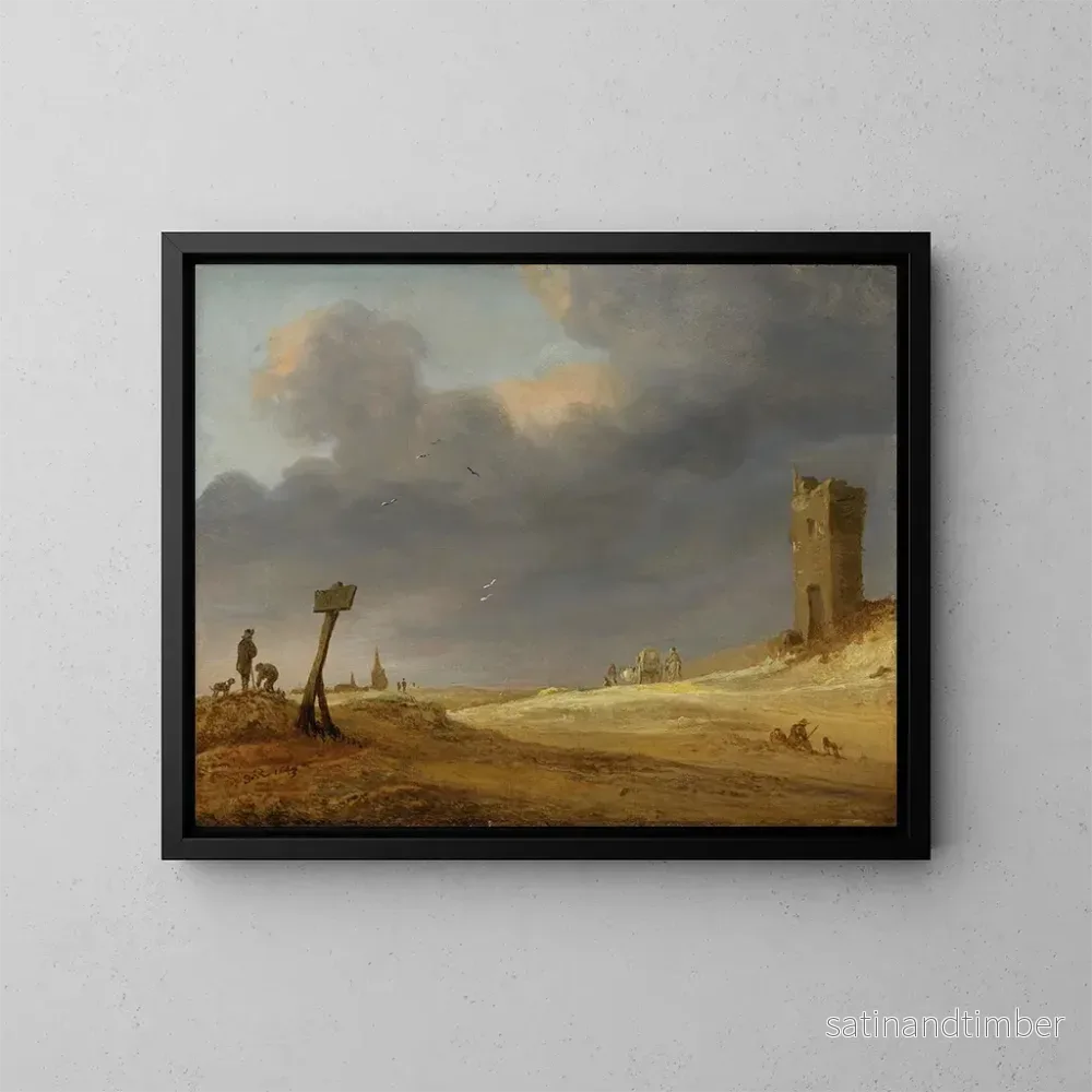 Reproduktion av målningen av ett sanddyne-landskap - Jacob Salomonsz van Ruysdael