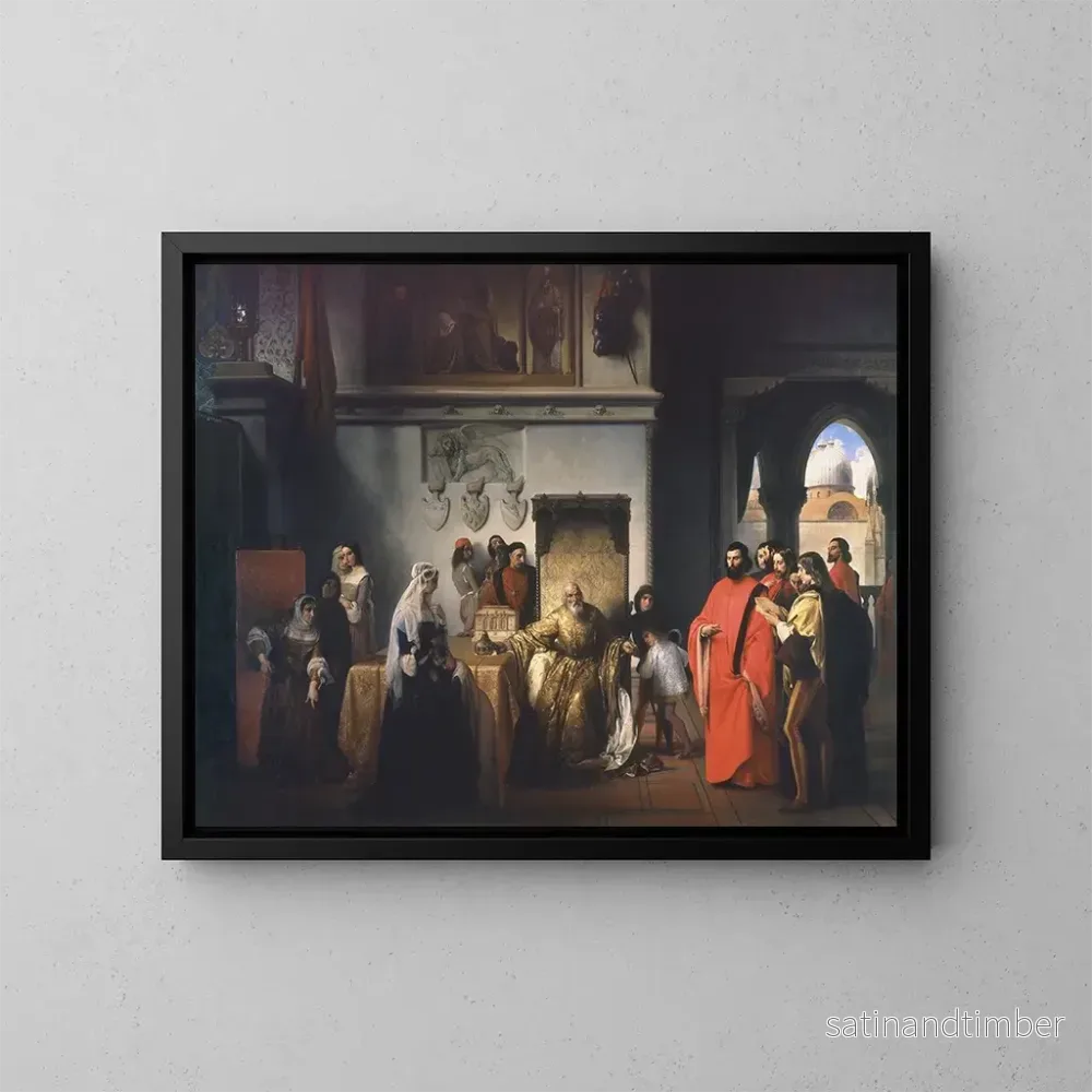 Reproduktion av målningen Le retrait des deux Foscari - Francesco Hayez