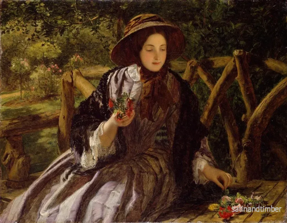 Reproduktion av målningen av blomsterbukett i trädgården - William Powell Frith - Bild 2
