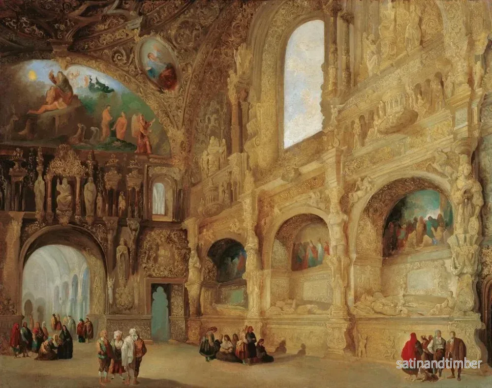 Reproduktion av målningen La chapelle Benavente à Medina de Rioseco - Genaro Pérez Villaamil - Bild 2