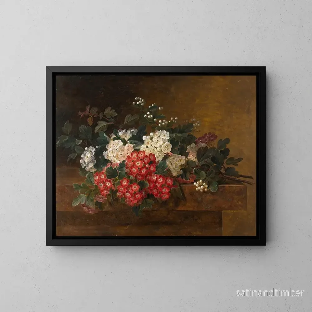 Reproduktion av målningen Naturtavla med prunusblommor - Johan Laurentz Jensen