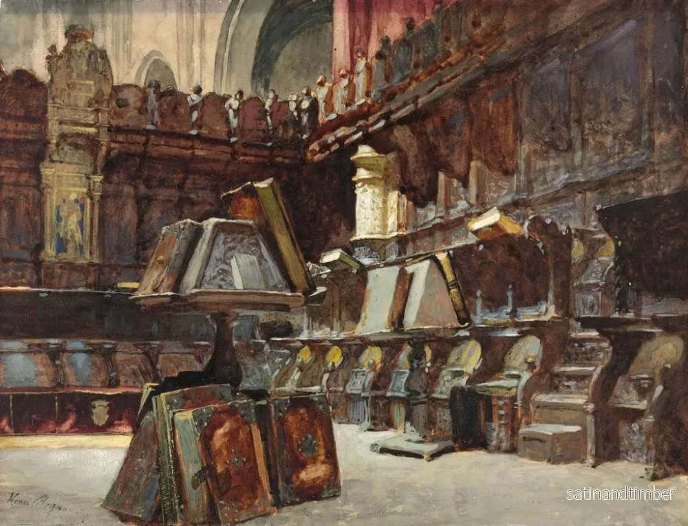 Reproduktion av målningen av korgstolar i en spansk katedral - Henri Regnault - Bild 2
