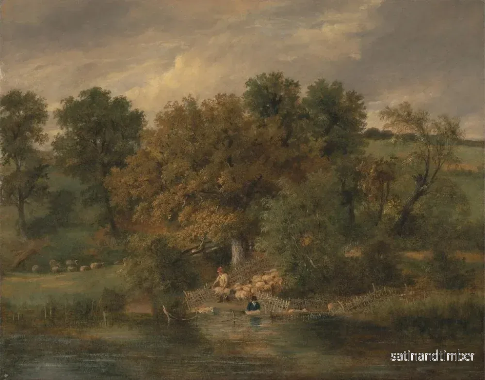 Reproduktion av målningen Lavage des moutons à Postwick Grove, Norwich - James Stark - Bild 2
