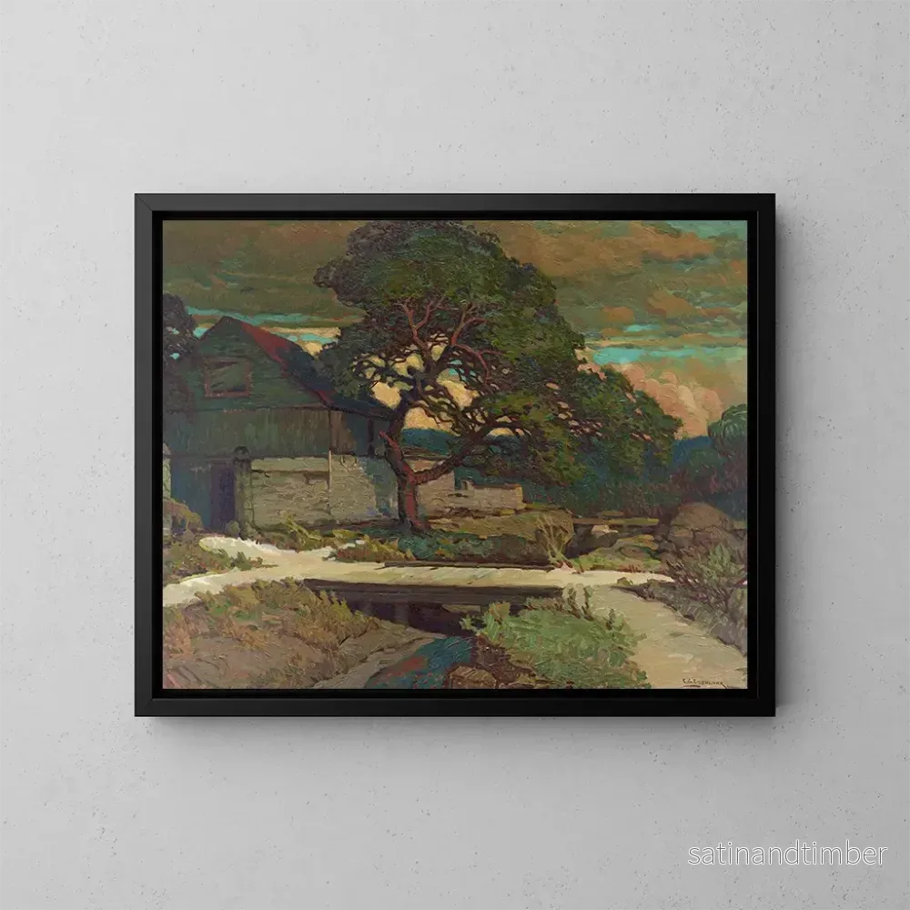 Reproduktion av målningen Corral à l'hôtel Nimitz de Fredericksburg - Edward G. Eisenlohr