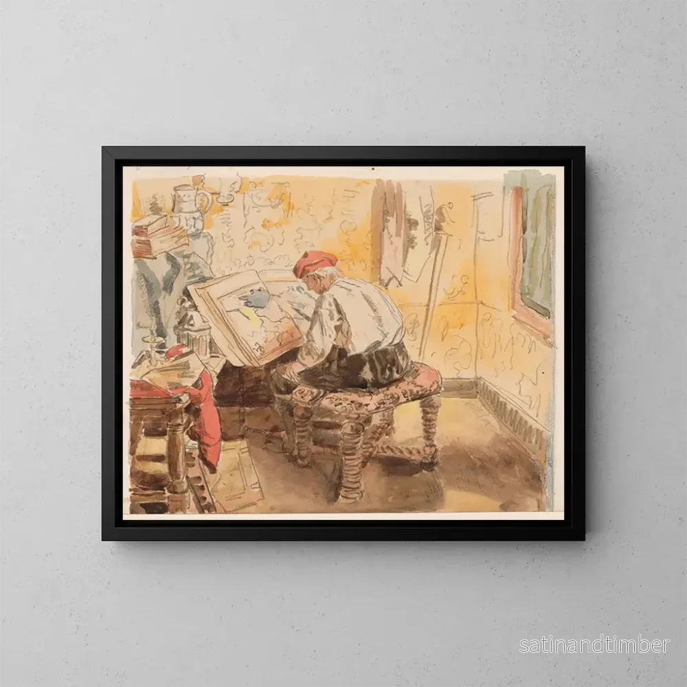Reproduktion av målningen Le Géographe - Henri de Braekeleer