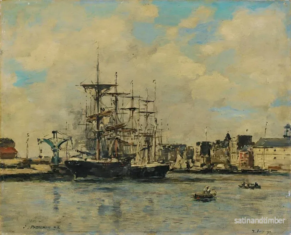 Reproduktion av målningen Le Havre, bassängen av La Barre - Eugène Boudin - Bild 2