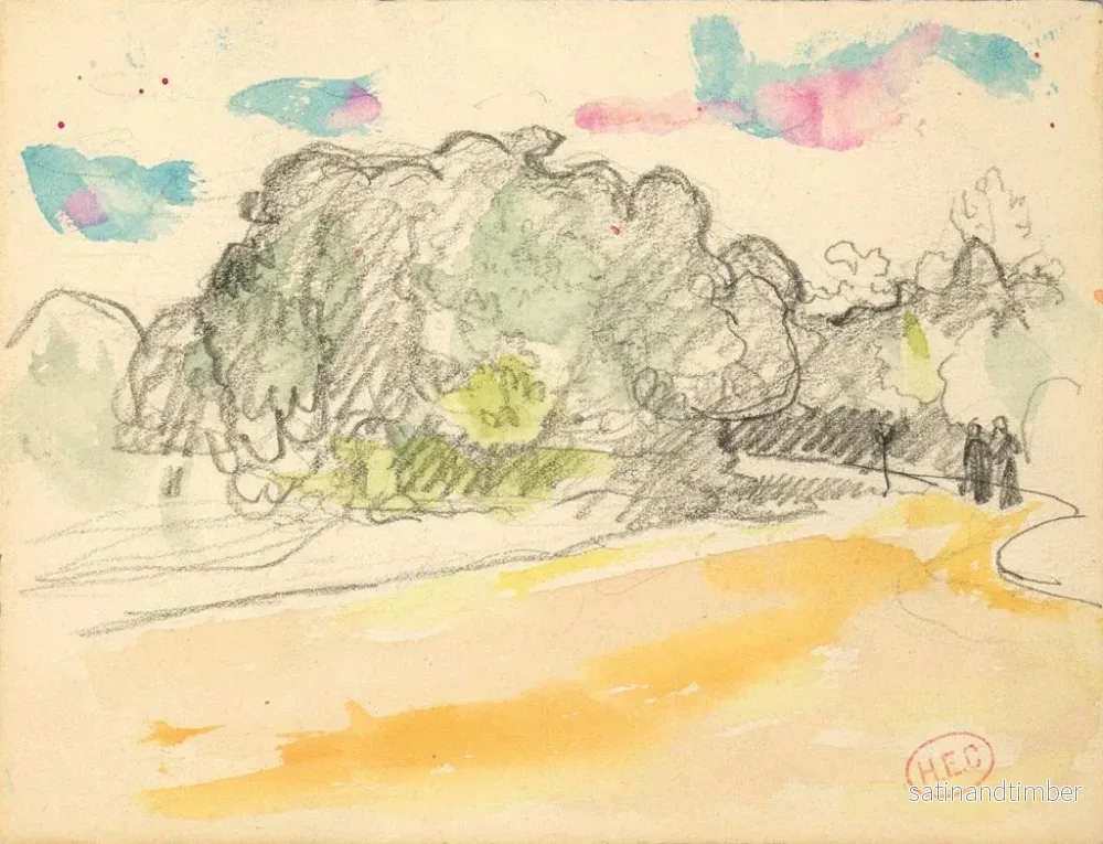 Reproduktion av målningen Promenad i Paris i Bois de Boulogne - Henri-Edmond Cross - Bild 2