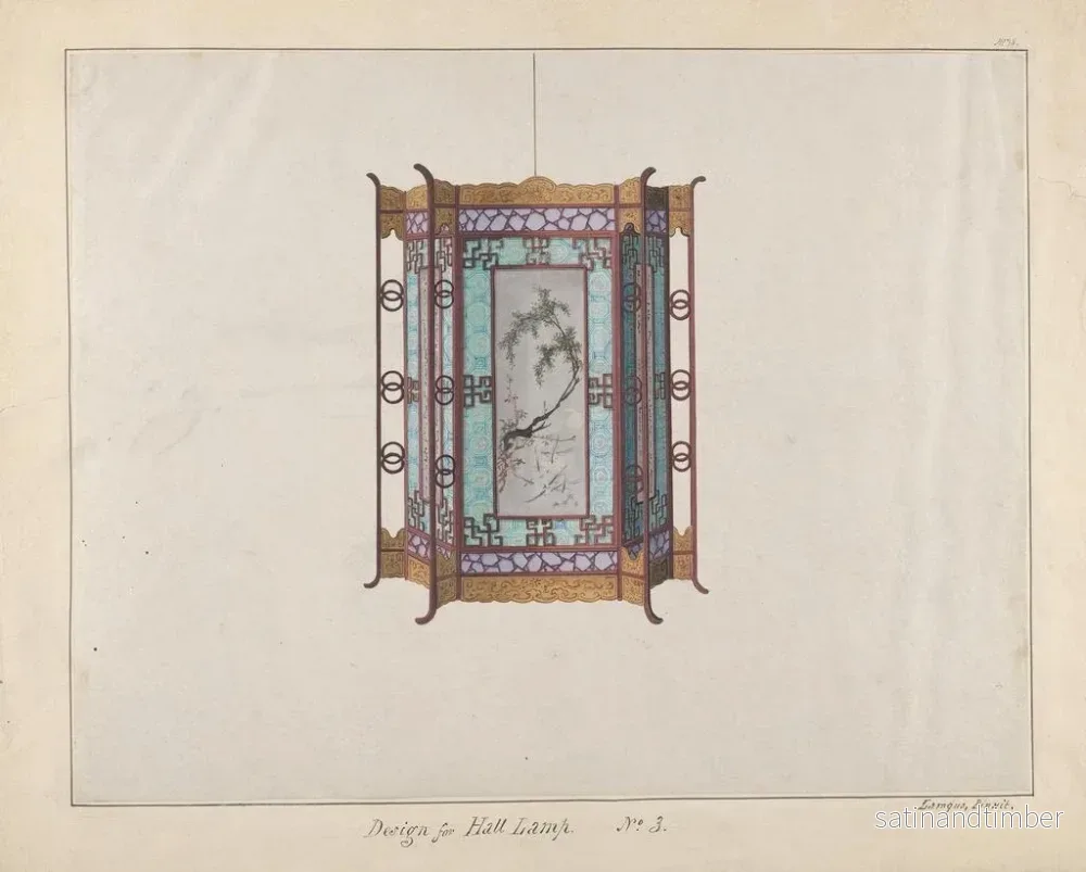 Reproduktion av målningen Design d'une lampe de hall - Lam Qua - Bild 2