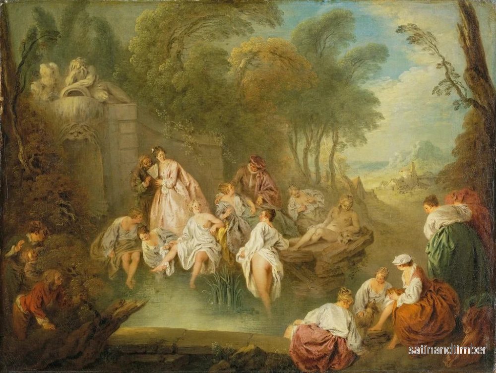 Reproduktion av målningen Fête de bain dans un parc - Jean-Baptiste Pater - Bild 2