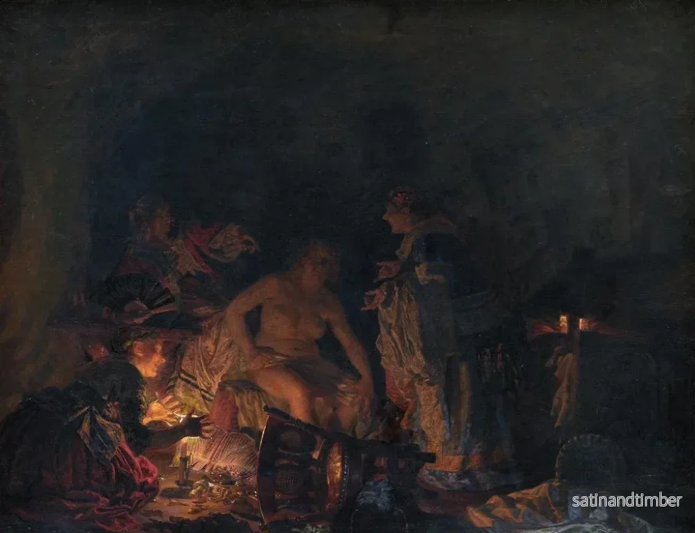 Reproduktion av målningen av Leonora Christina undersökt i fängelse - Kristian Zahrtmann - Bild 2