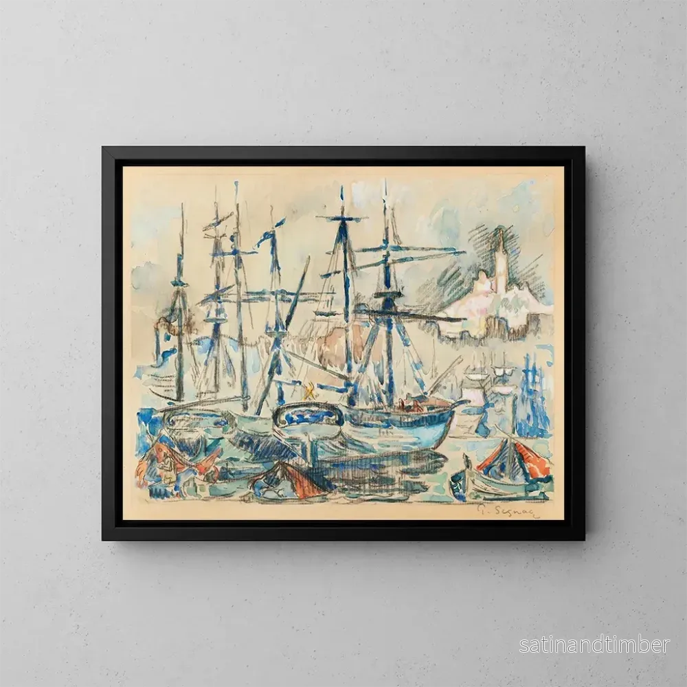 Reproduktion av målningen Marseille - Paul Signac