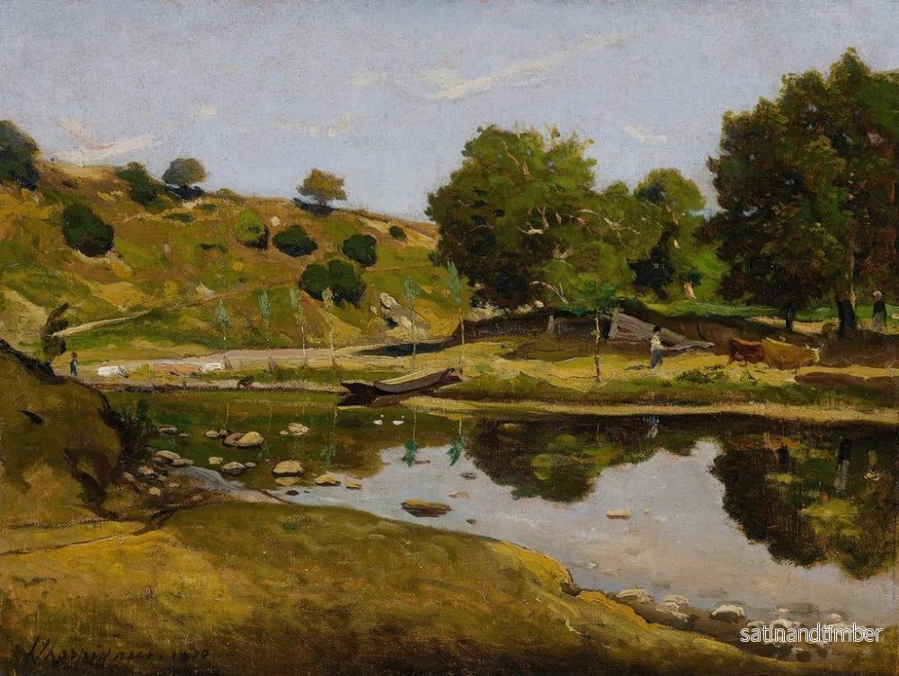 Reproduktion av målningen La Rivière - Henri-Joseph Harpignies - Bild 2