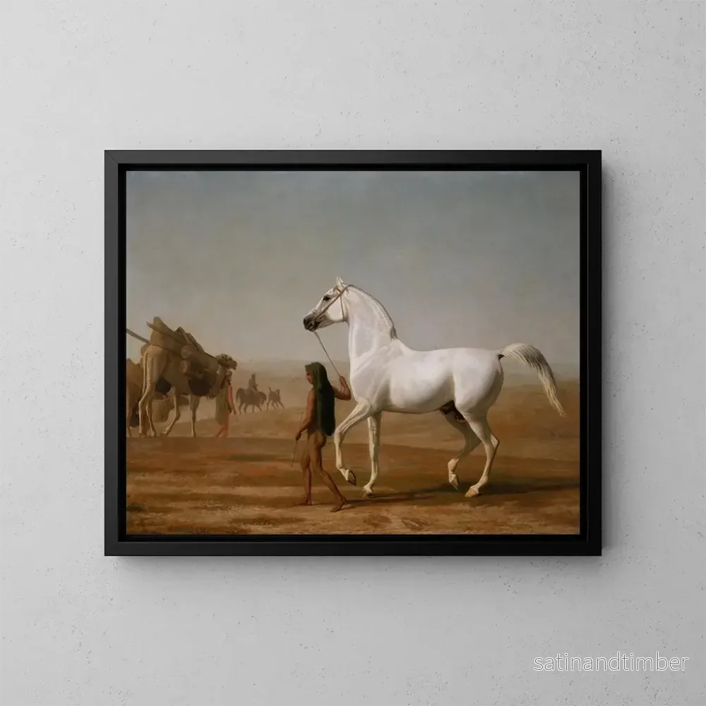 Reproduktion av målningen L'Arab gris de Wellesley leder genom öknen - Jacques-Laurent Agasse