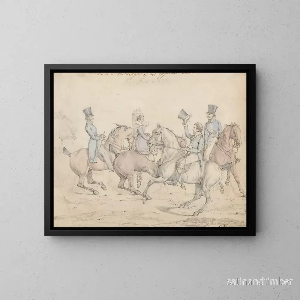 Reproduktion av målningen Promenade matinale - Henry Thomas Alken