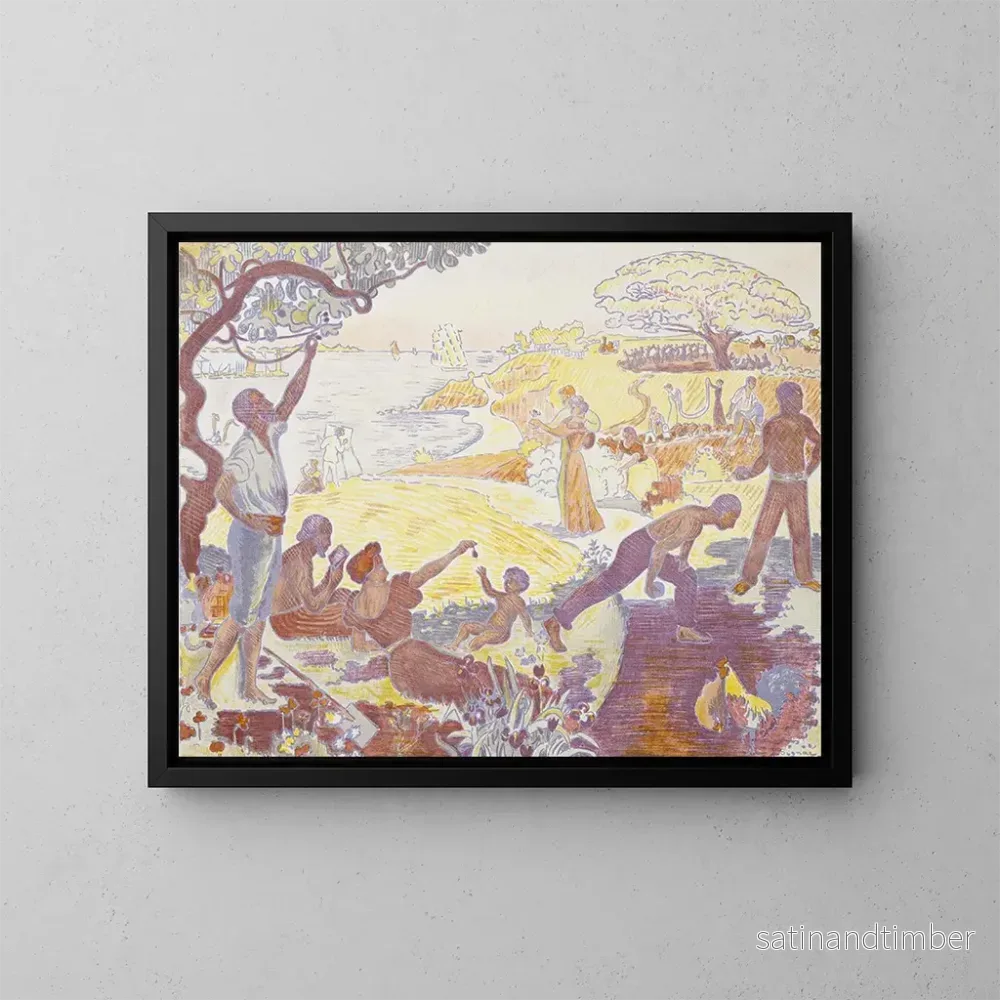 Reproduktion av målningen À l’époque de l’harmonie La joie de vivre Dimanche au bord de la mer – Paul Signac Reproduktion av målningen À l’époque de l’harmonie La joie de vivre Dimanche au bord de la mer – Paul Signac