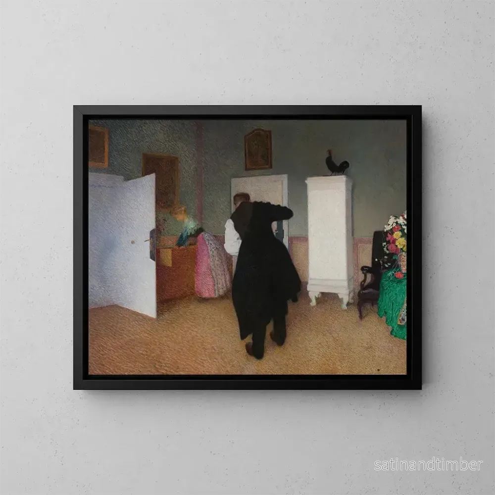 Reproduktion av målningen inomhus - Sigmund Walter Hampel