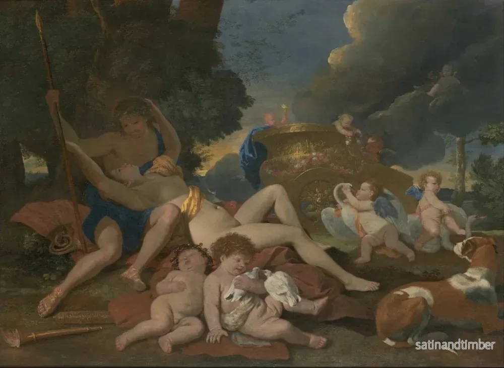 Reproduktion av målningen Venus och Adonis - Nicolas Poussin - Bild 2