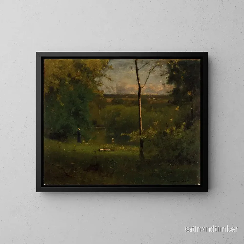 Reproduktion av målningen Vy över floden - George Inness