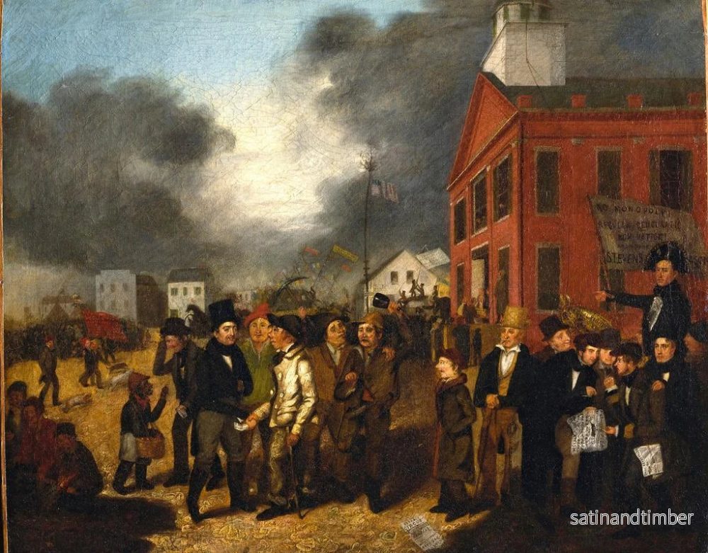 Reproduktion av målningen Första statliga val i Detroit, Michigan, 1837 - Thomas Mickell Burnham - Bild 2
