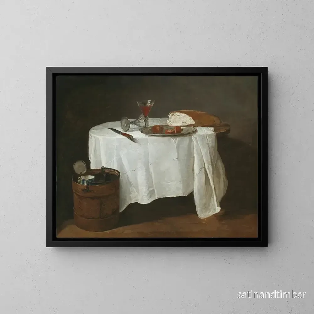 Reproduktion av målningen La nappe blanche - Jean Siméon Chardin