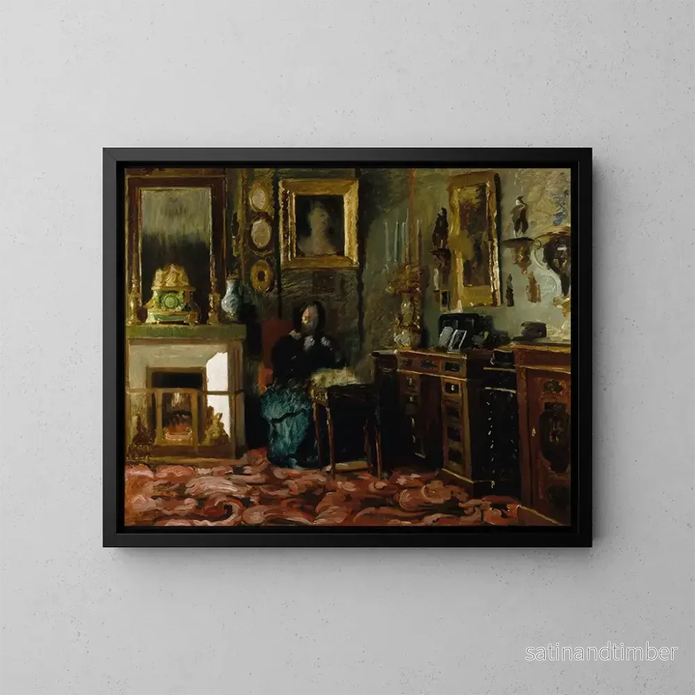 Reproduktion av målningen Le salon de Madame de Balzac, rue de la Fortune - Jean François Gigoux