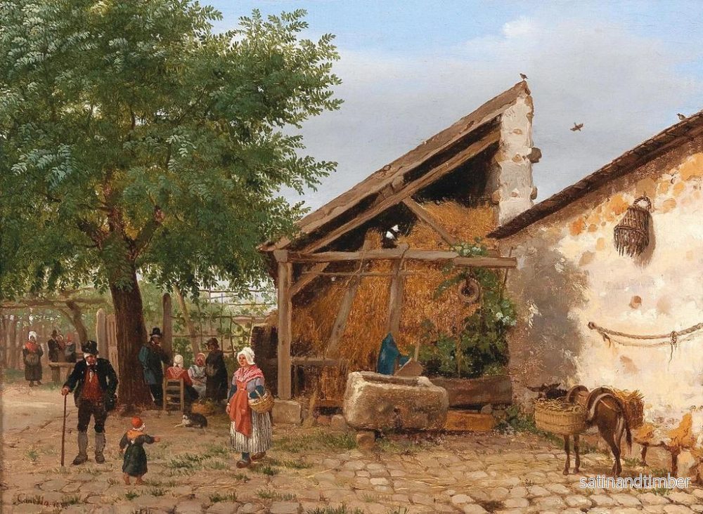 Reproduktion av målningen Scen av den italienska folkloristiska livsstilen - Giuseppe Canella - Bild 2
