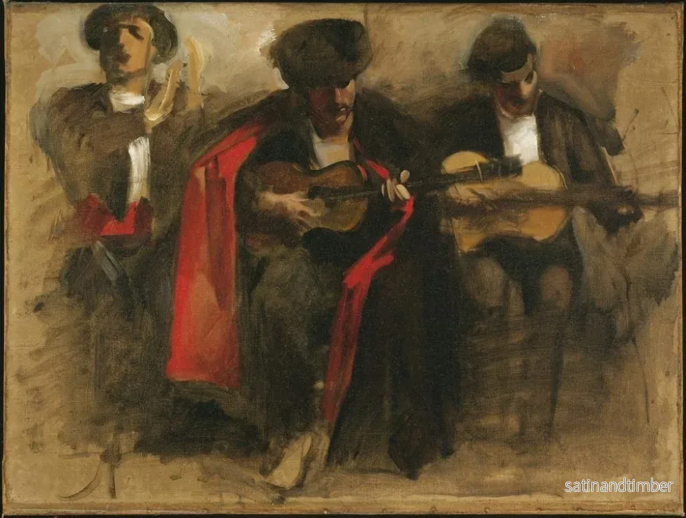 Reproduktion av målningen Studie för sittande musiker för El Jaleo - John Singer Sargent - Bild 2