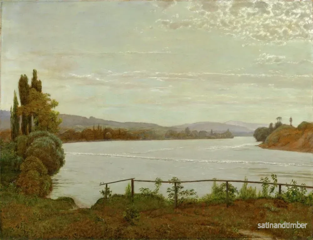 Reproduktion av målningen Morgon över Haut-Rhin nära Schaffhausen - Hans Thoma - Bild 2