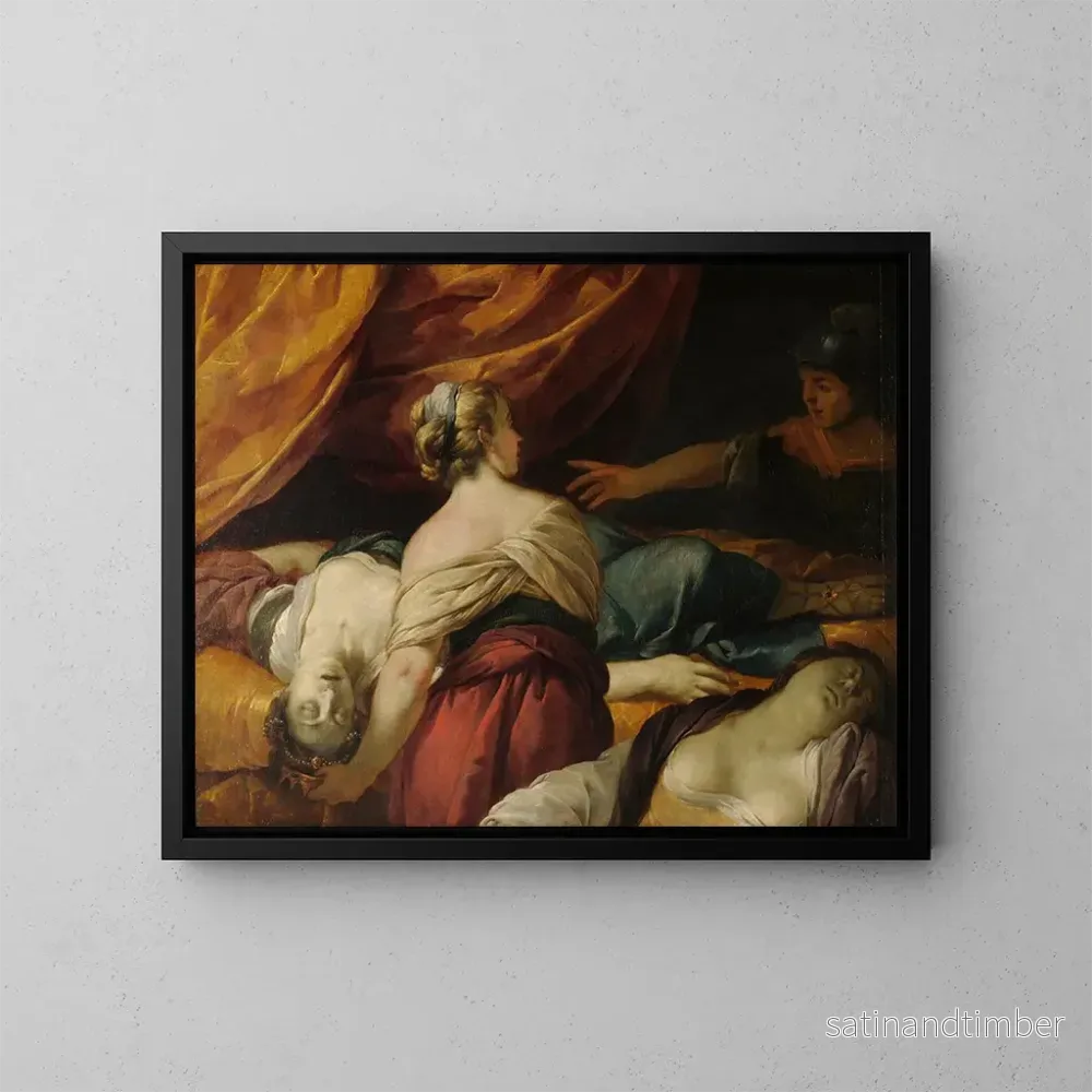 Reproduktion av målningen La mort de Cloptre - Jacques Blanchard