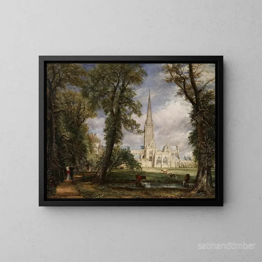 Reproduktion av målningen Salisbury Cathedral från biskoparnas trädgård - John Constable