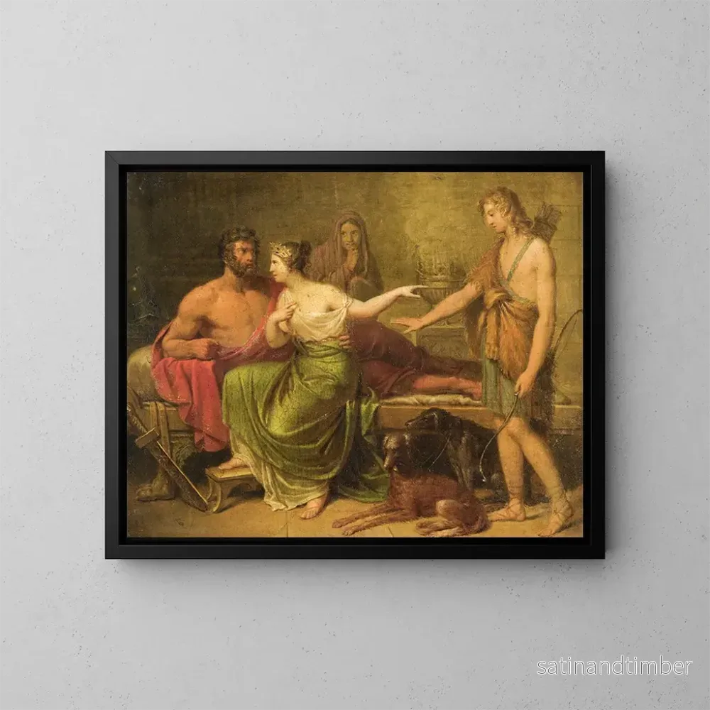 Reproduktion av målningen Hippolyte, Phèdre och Theseus - Tysk skola