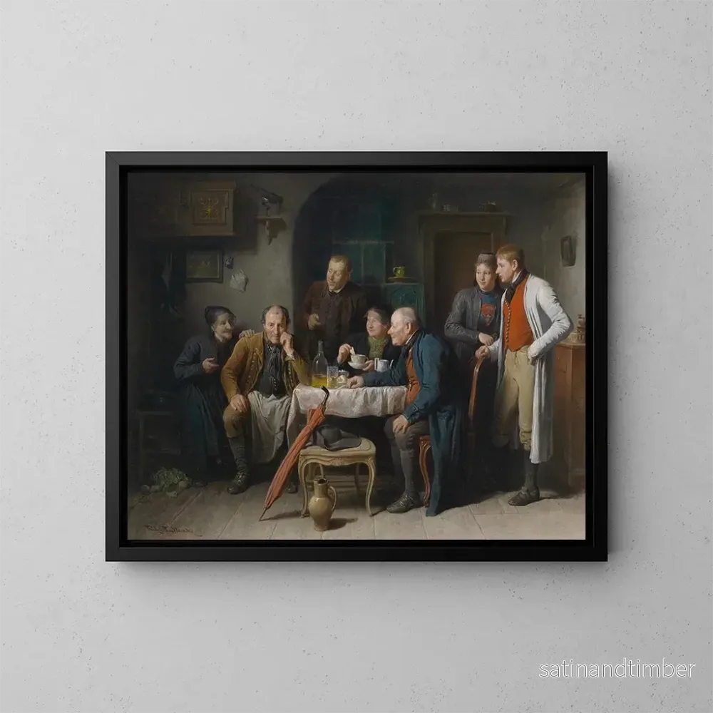 Reproduktion av målningen La demande en mariage - Friedrich Friedländer